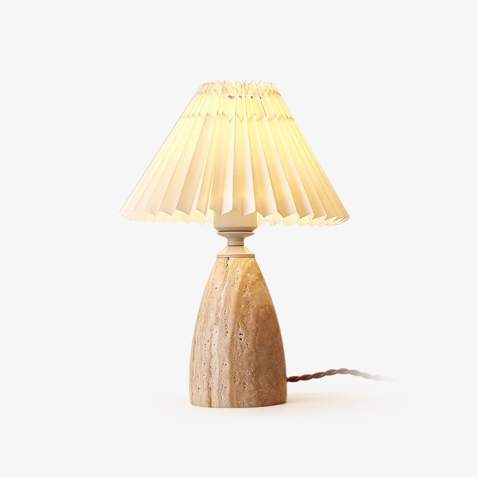 Lampe à poser moderne Lark en Travertin jaune et blanc