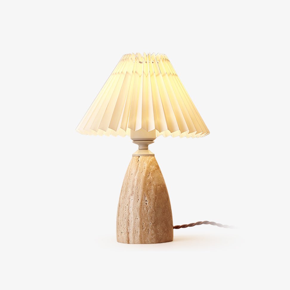 Lampe à poser moderne Lark en Travertin jaune et blanc