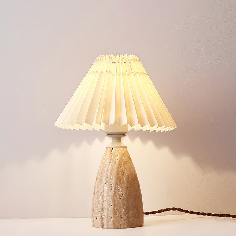 Lampe à poser moderne Lark en Travertin jaune et blanc