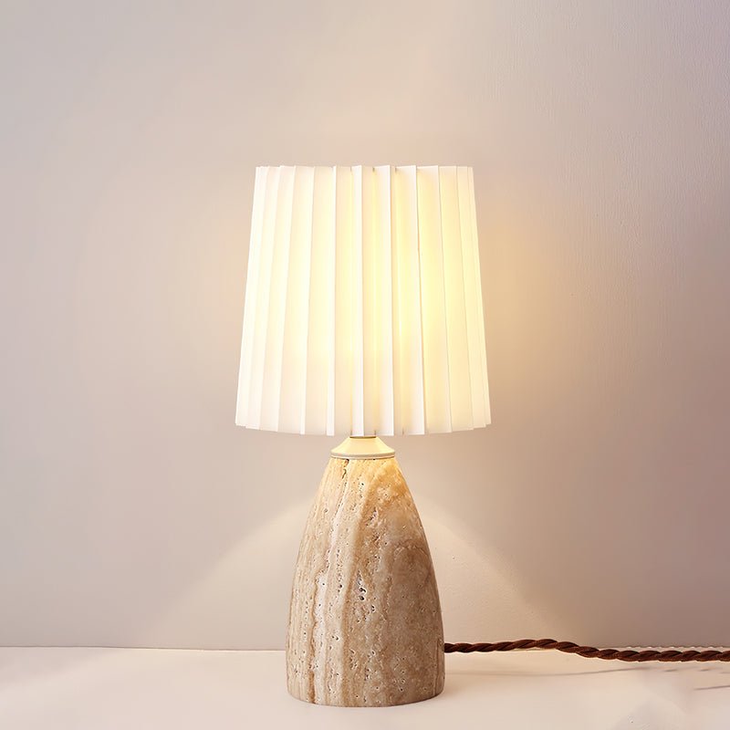 Lampe à poser moderne Lark en Travertin jaune et blanc
