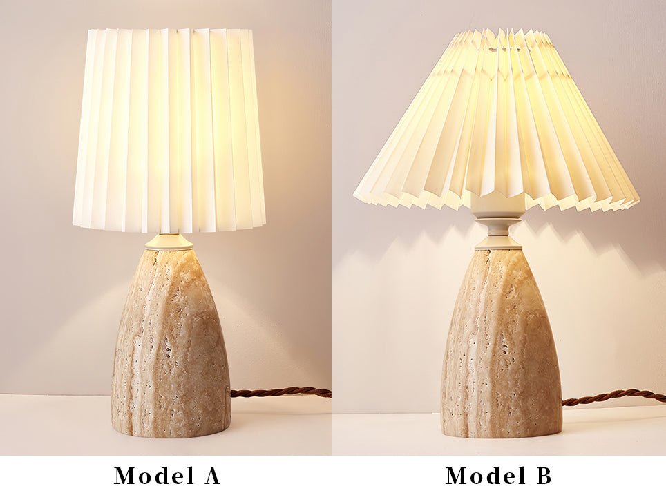 Lampe à poser moderne Lark en Travertin jaune et blanc