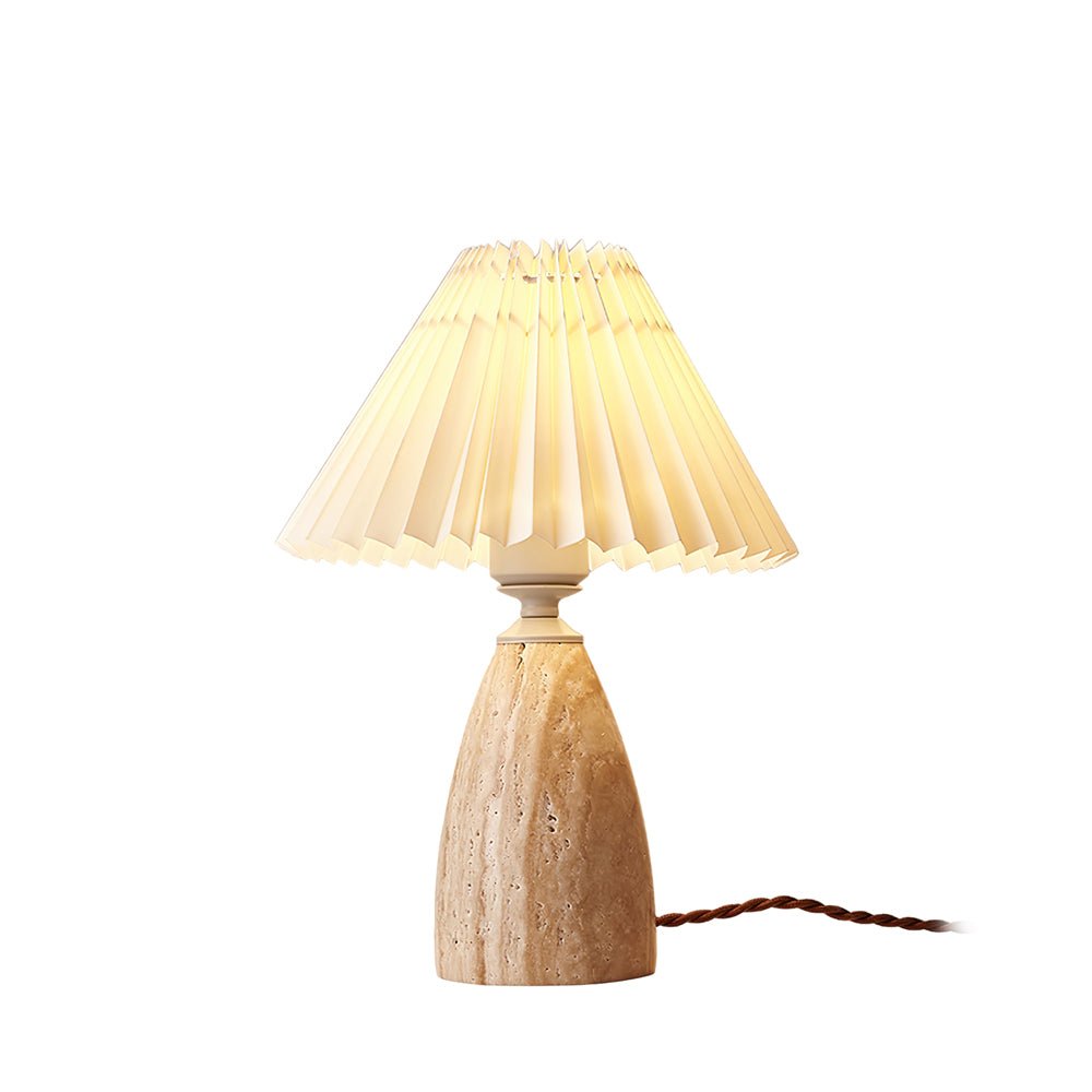 Lampe à poser moderne Lark en Travertin jaune et blanc