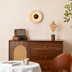 Applique murale moderne Radley en Noyer et travertin jaune
