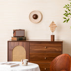 Applique murale moderne Radley en Noyer et travertin jaune