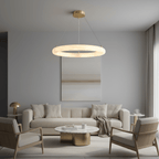 Lustre moderne Vero en Albâtre Blanc et doré