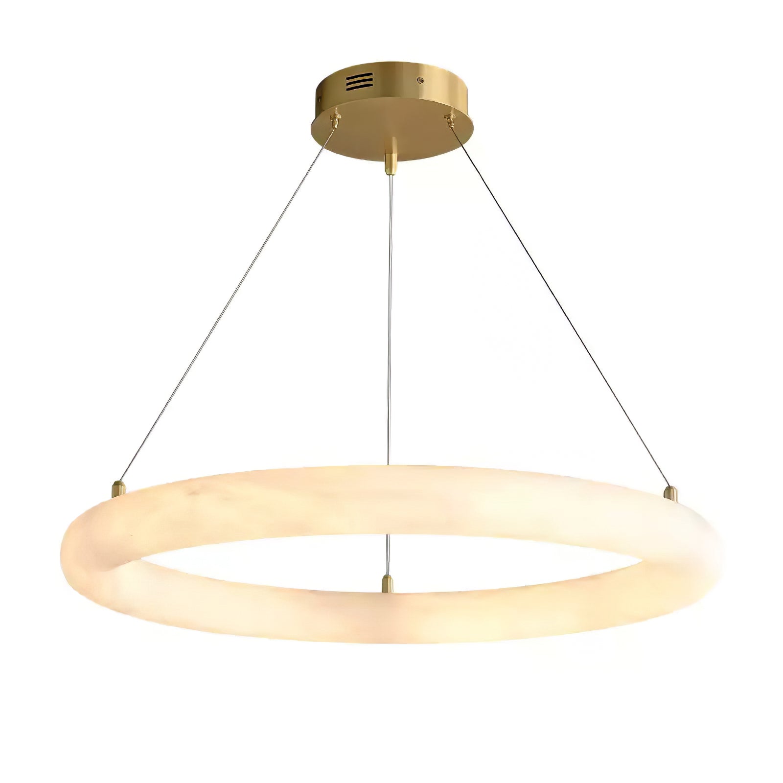 Lustre moderne Vero en Albâtre Blanc et doré