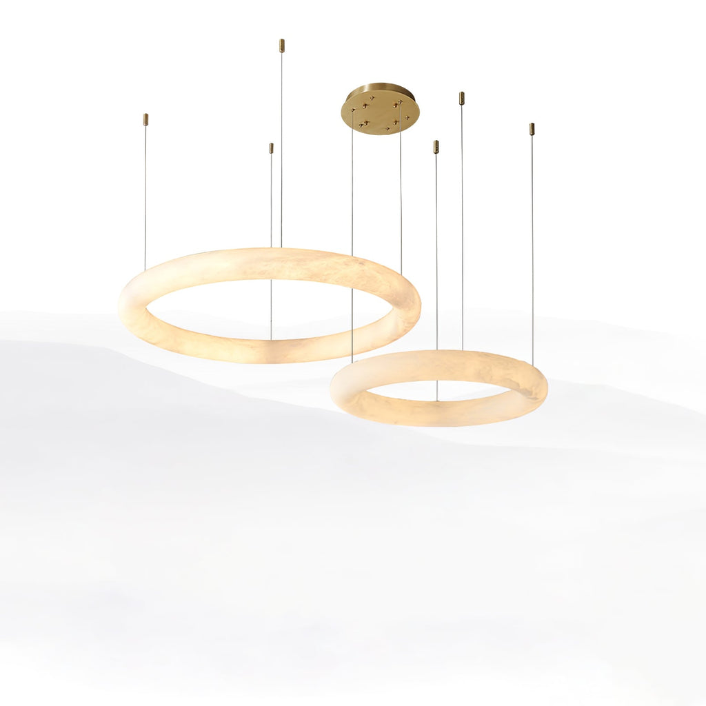 Lustre moderne Vero en Albâtre Blanc et doré