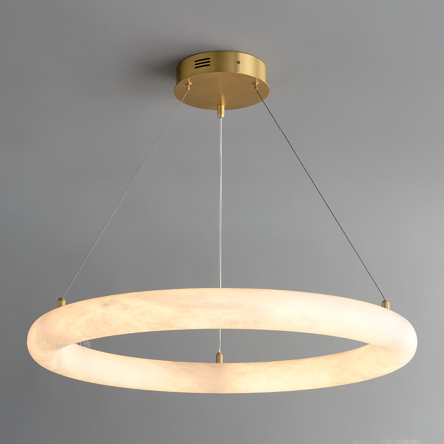 Lustre moderne Vero en Albâtre Blanc et doré