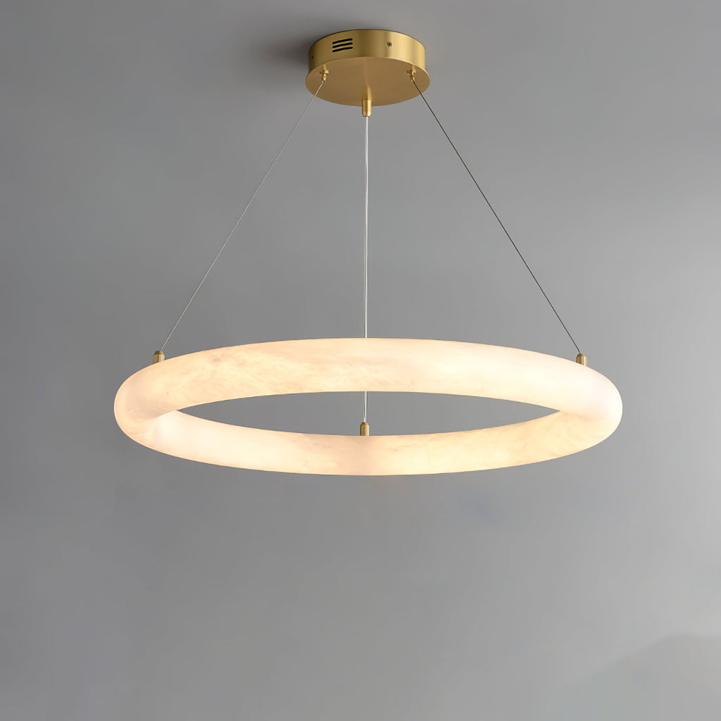 Lustre moderne Vero en Albâtre Blanc et doré