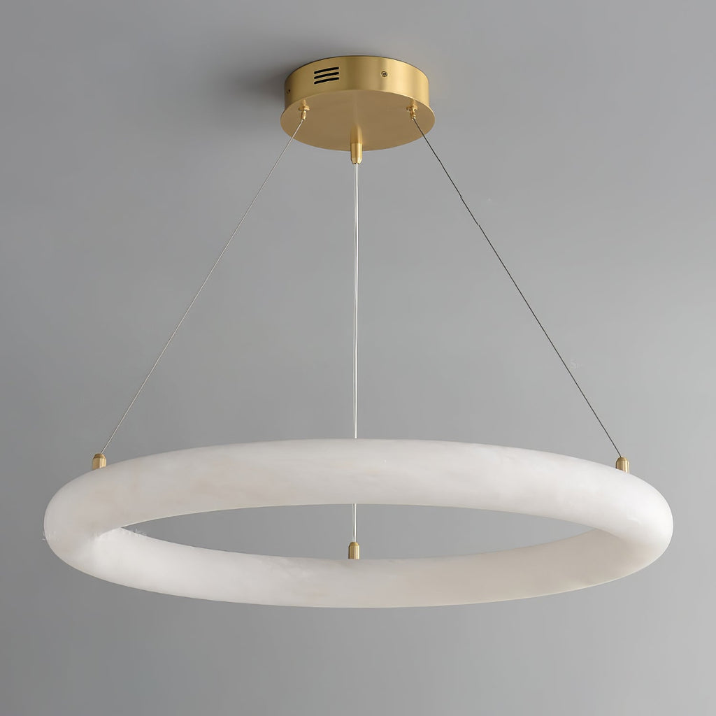 Lustre moderne Vero en Albâtre Blanc et doré