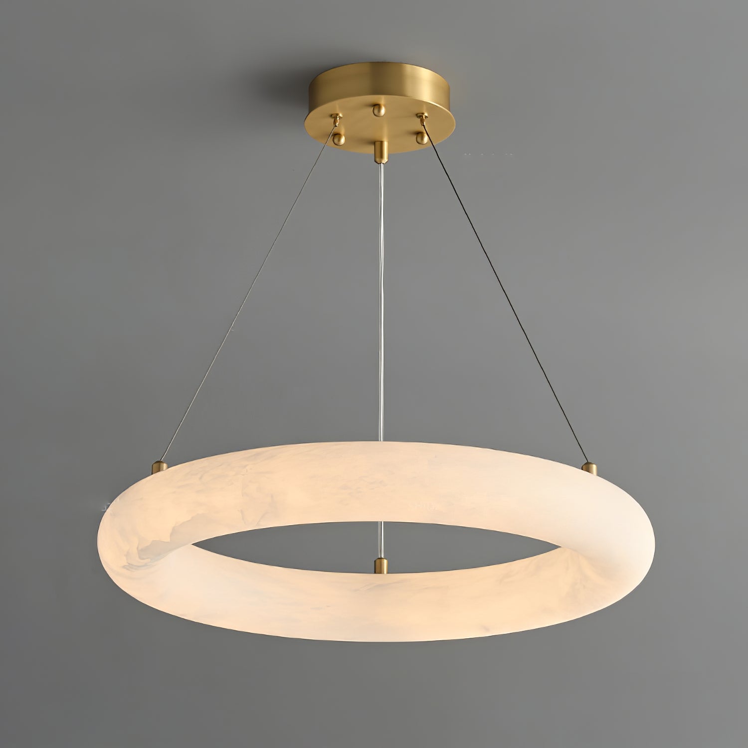 Lustre moderne Vero en Albâtre Blanc et doré