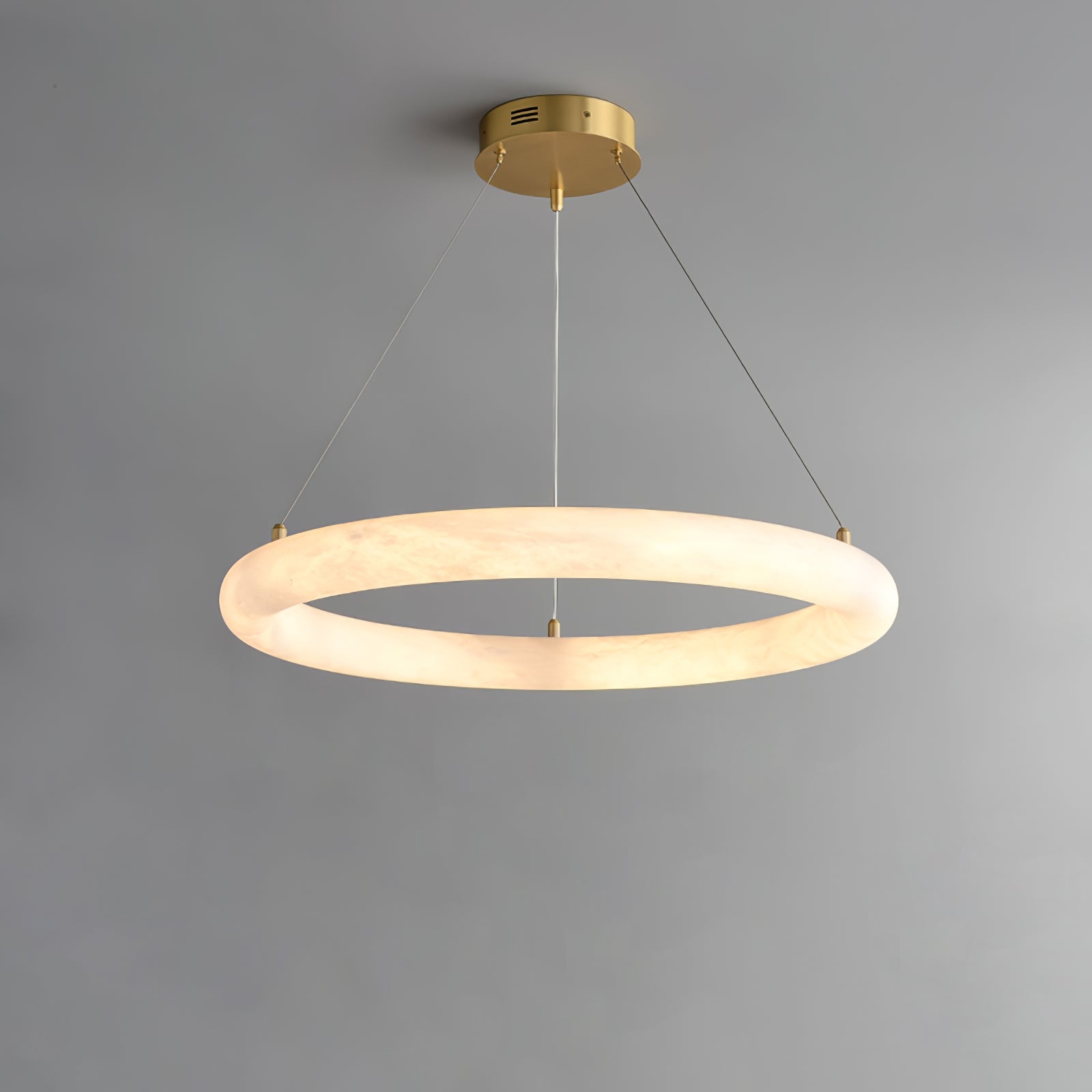 Lustre moderne Vero en Albâtre Blanc et doré