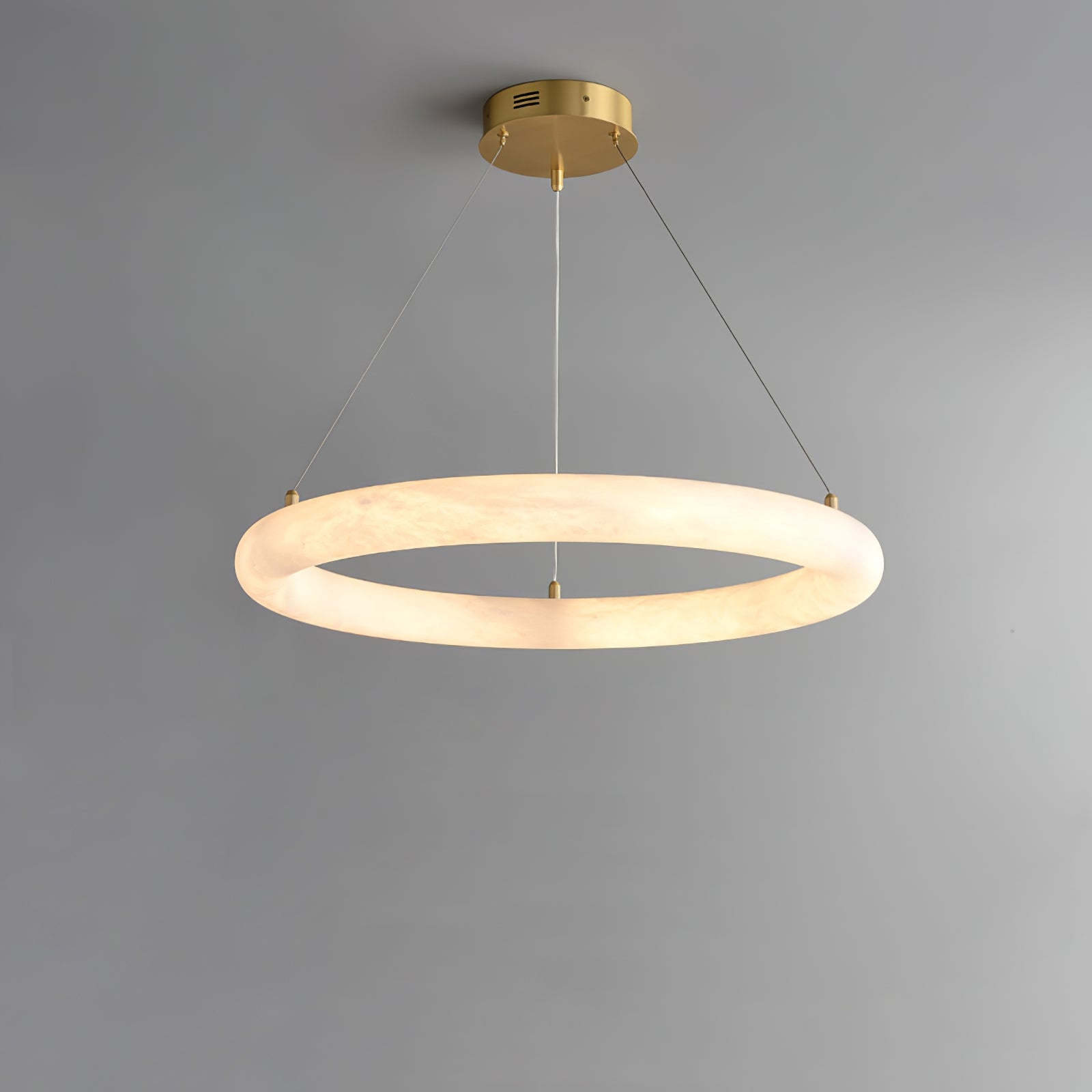 Lustre moderne Vero en Albâtre Blanc et doré