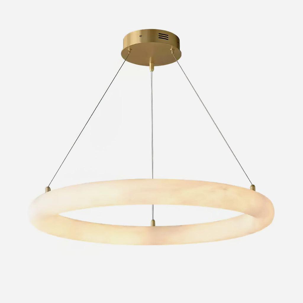 Lustre moderne Vero en Albâtre Blanc et doré