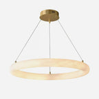 Lustre moderne Vero en Albâtre Blanc et doré