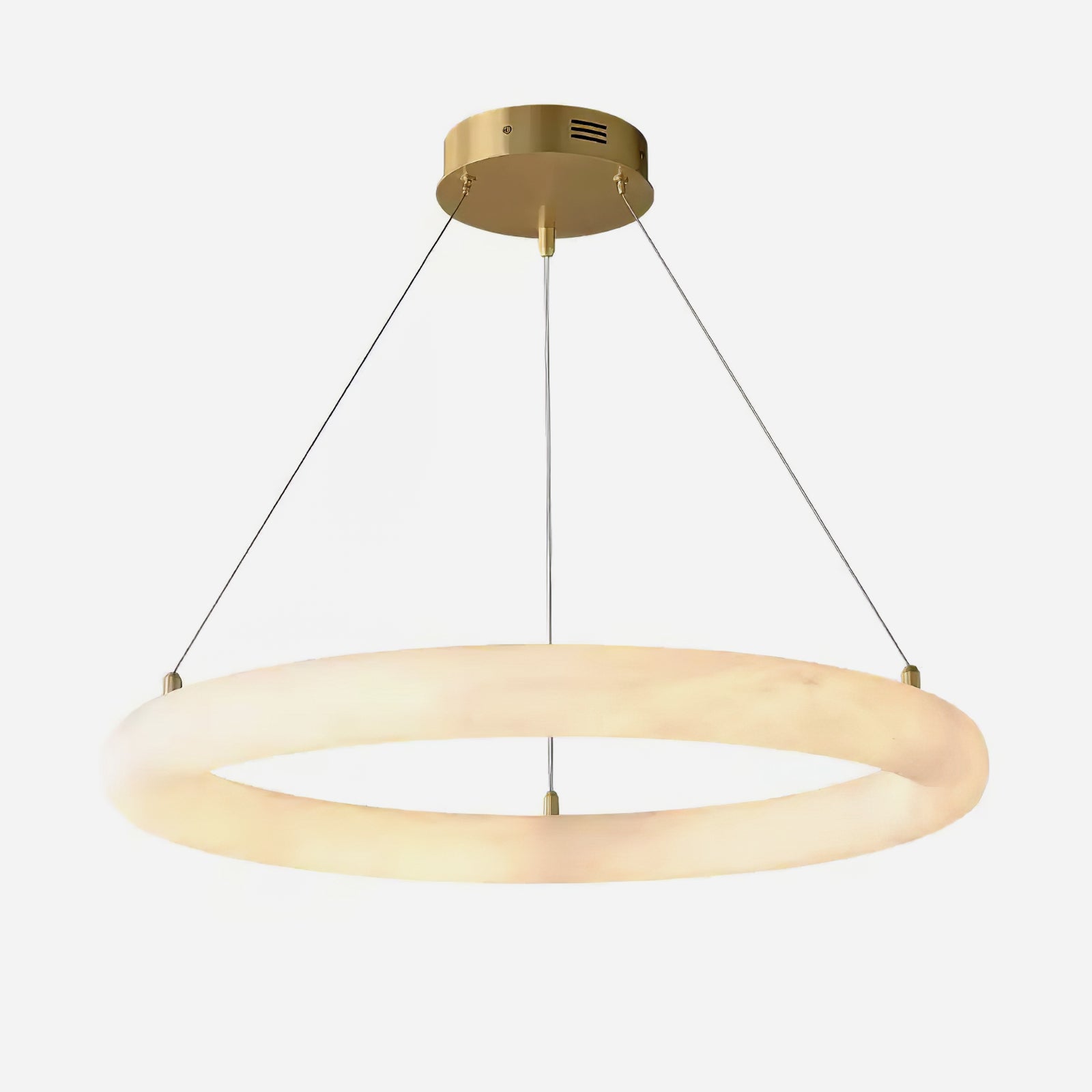 Lustre moderne Vero en Albâtre Blanc et doré
