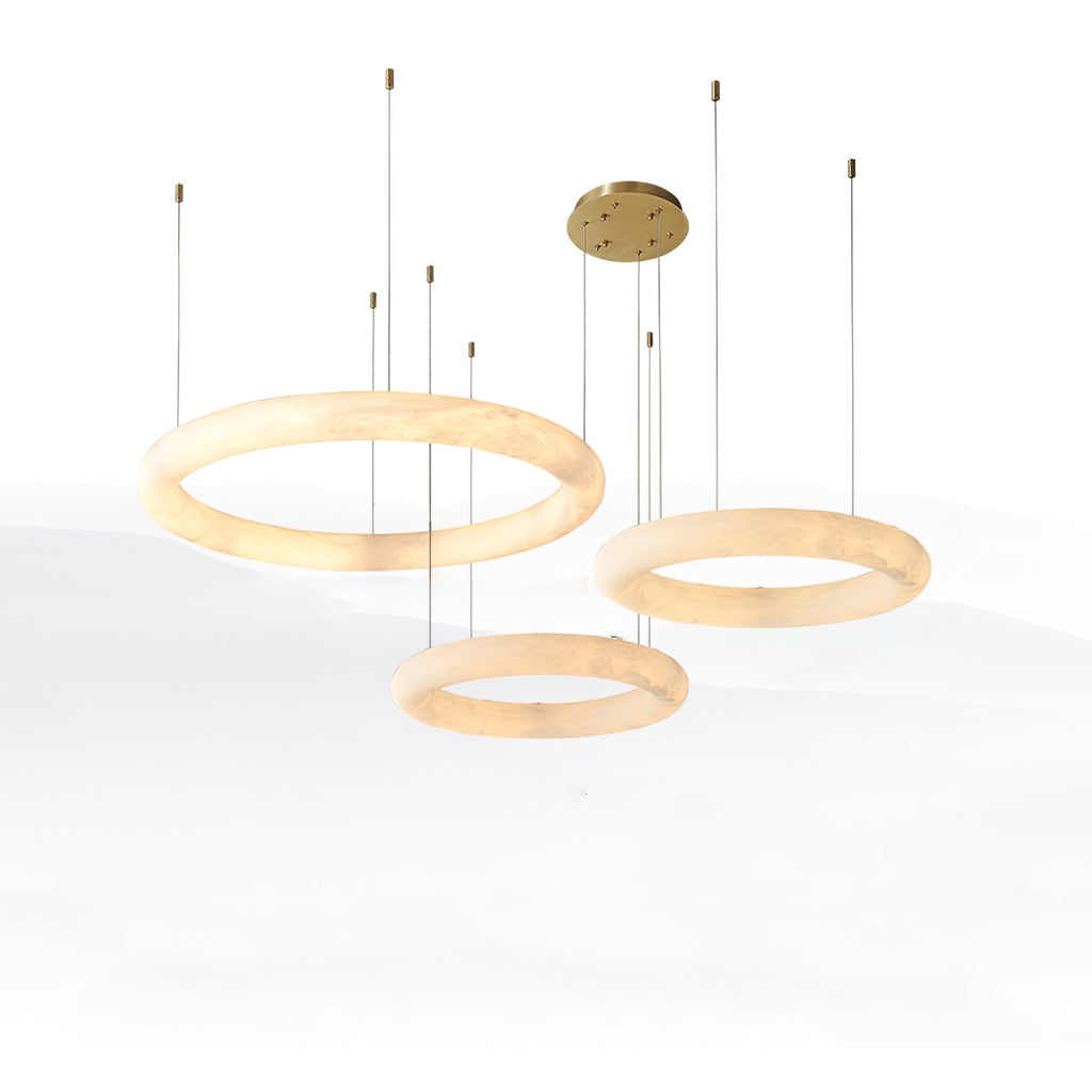 Lustre moderne Vero en Albâtre Blanc et doré