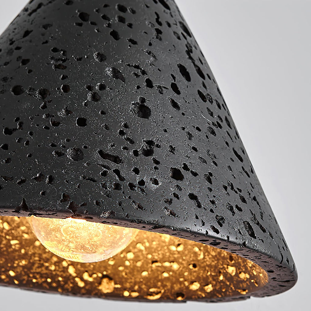 Suspension moderne Erland en Noir travertin
