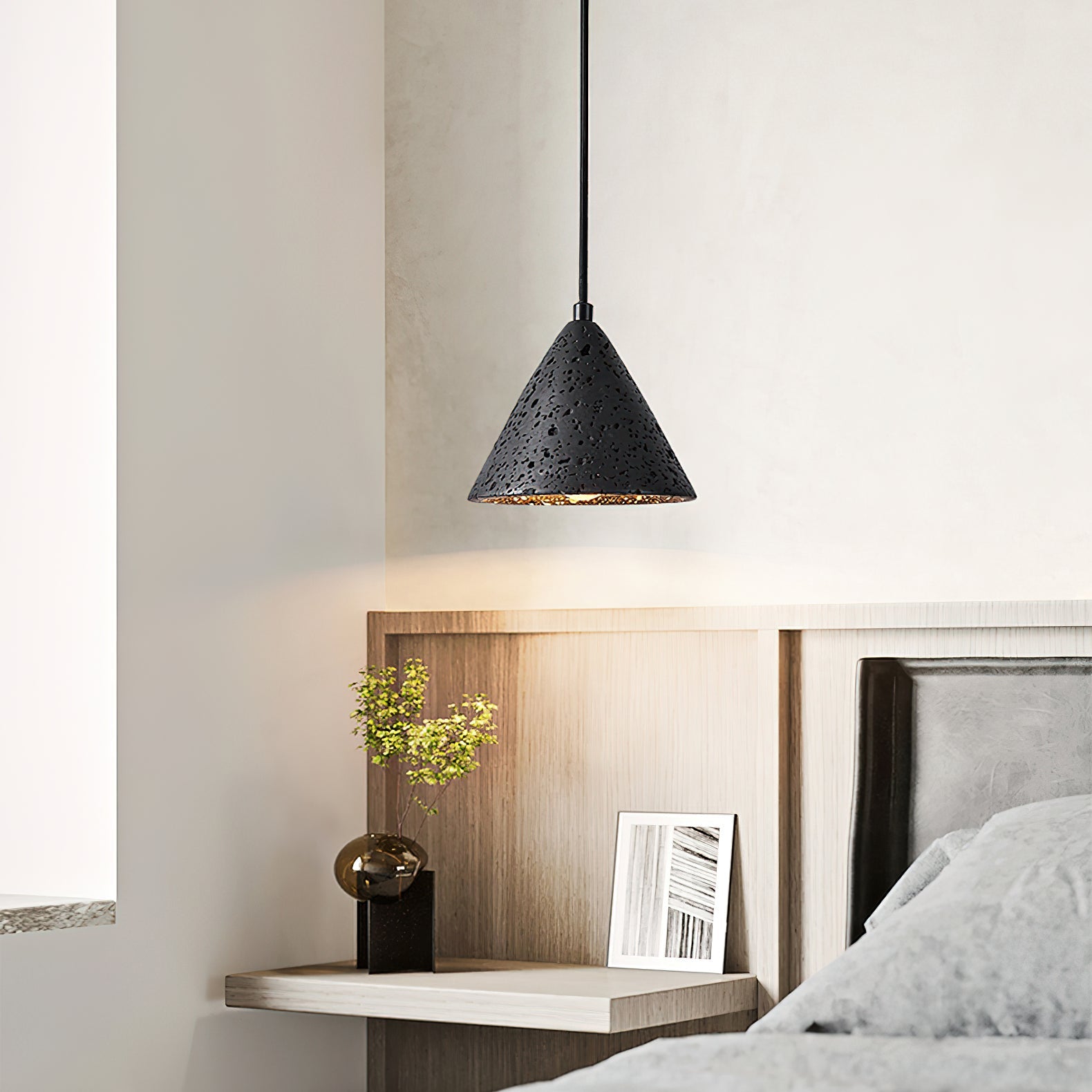 Suspension moderne Erland en Travertin jaune
