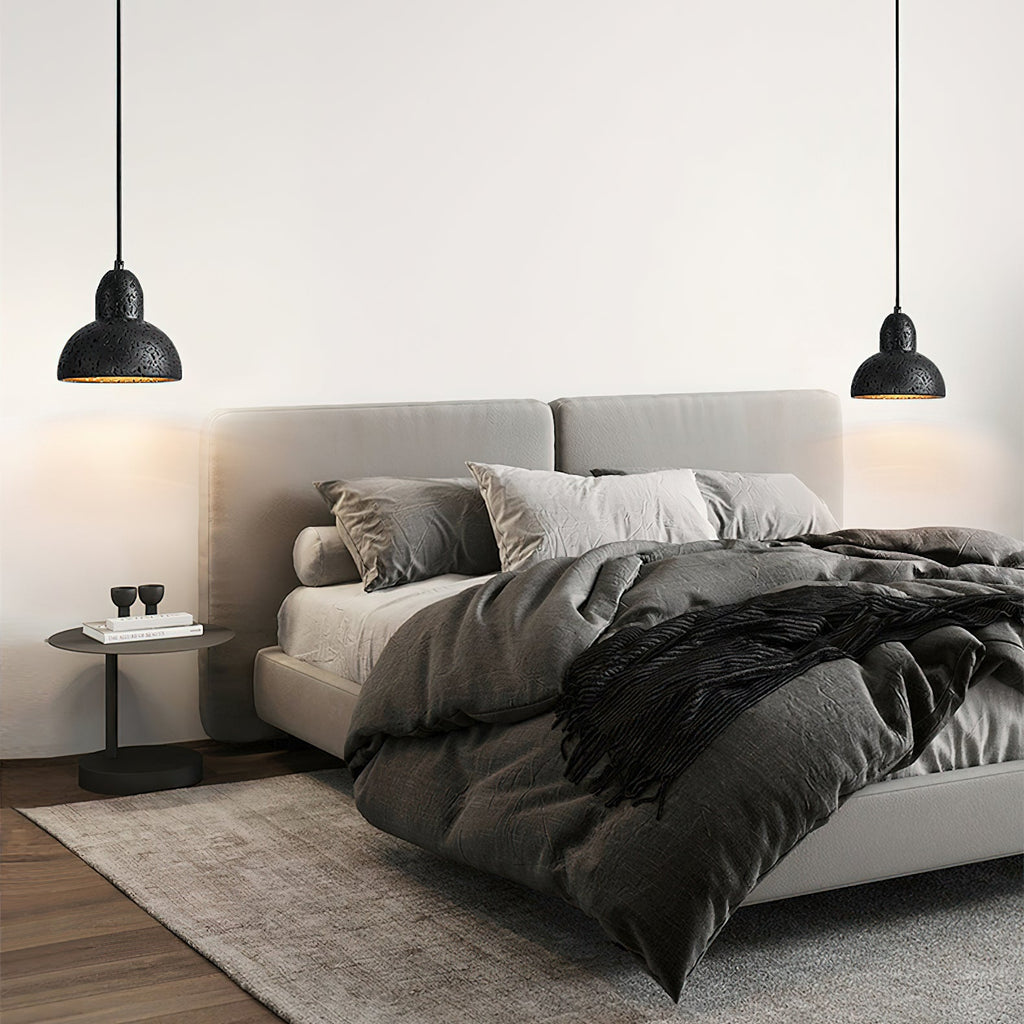 Suspension moderne Erland en Noir travertin
