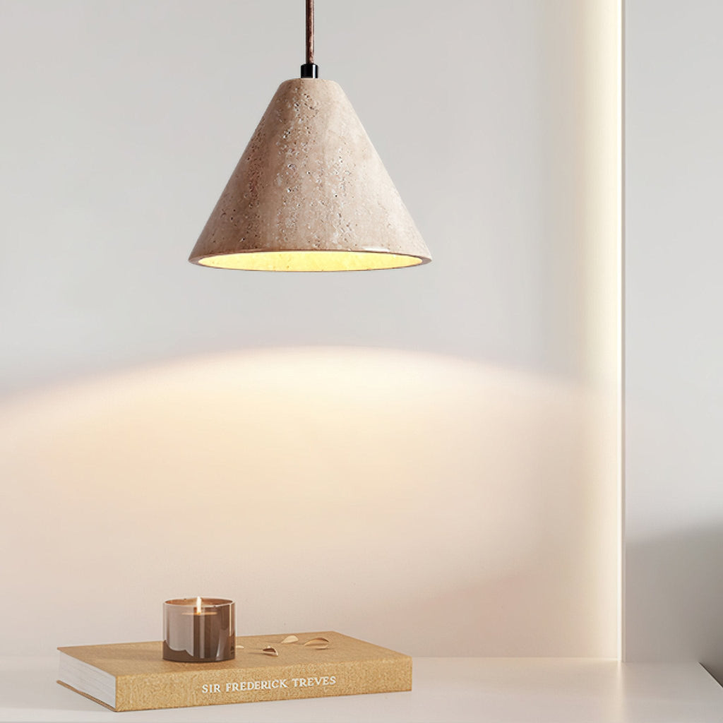 Suspension moderne Erland en Travertin jaune