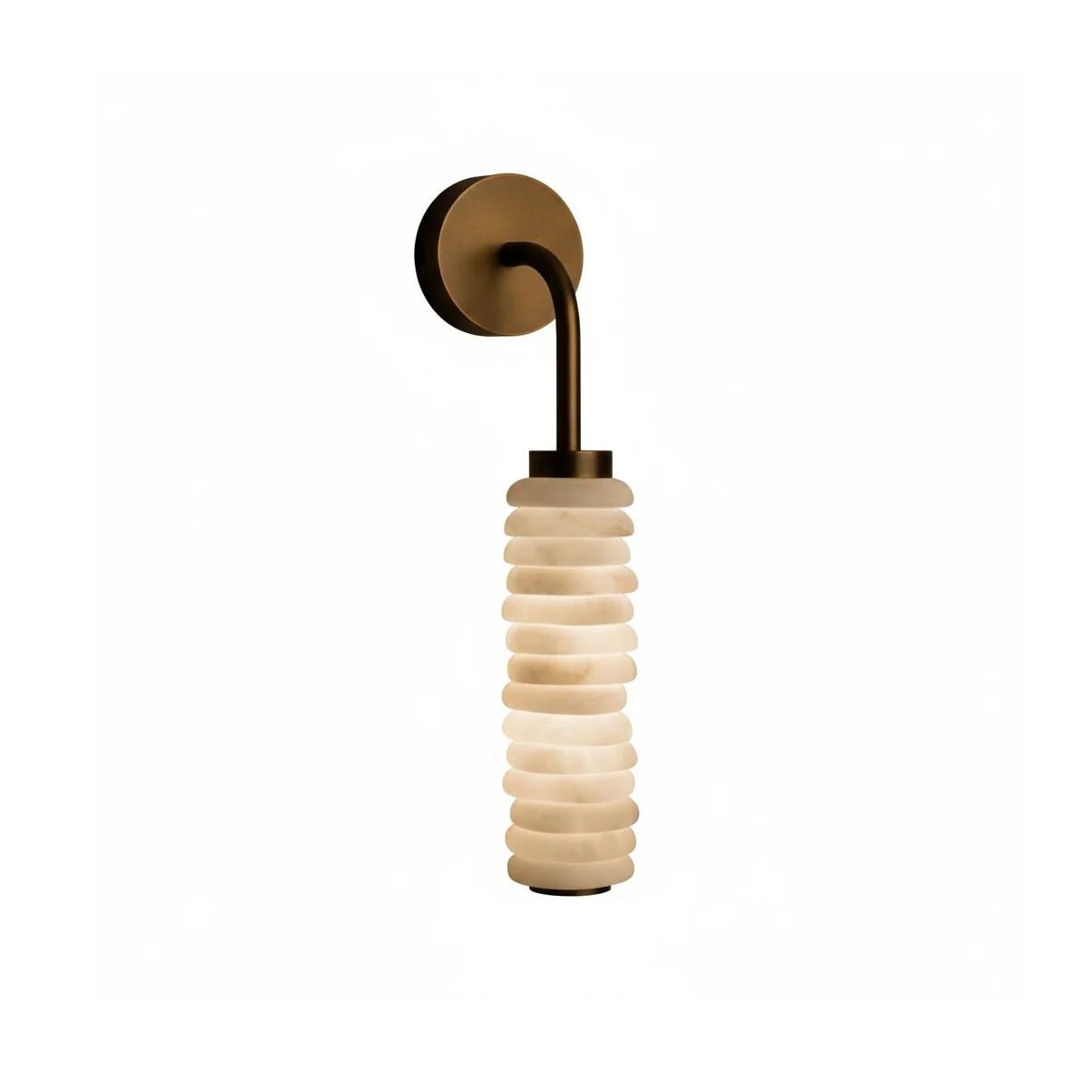 Applique murale moderne Eiko en Albâtre Bronze et blanc