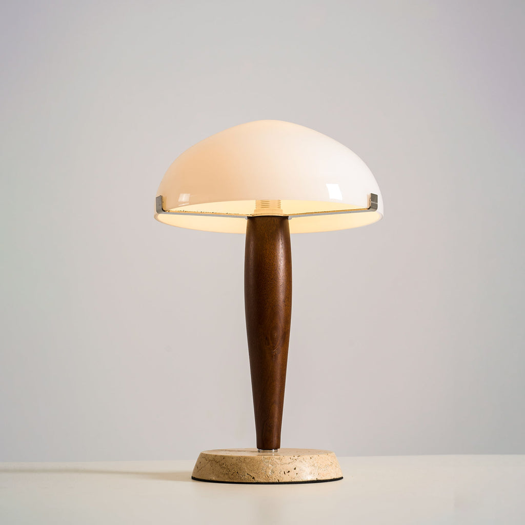 Lampe à poser moderne Magnar en Marbre Foncé noyer et blanc