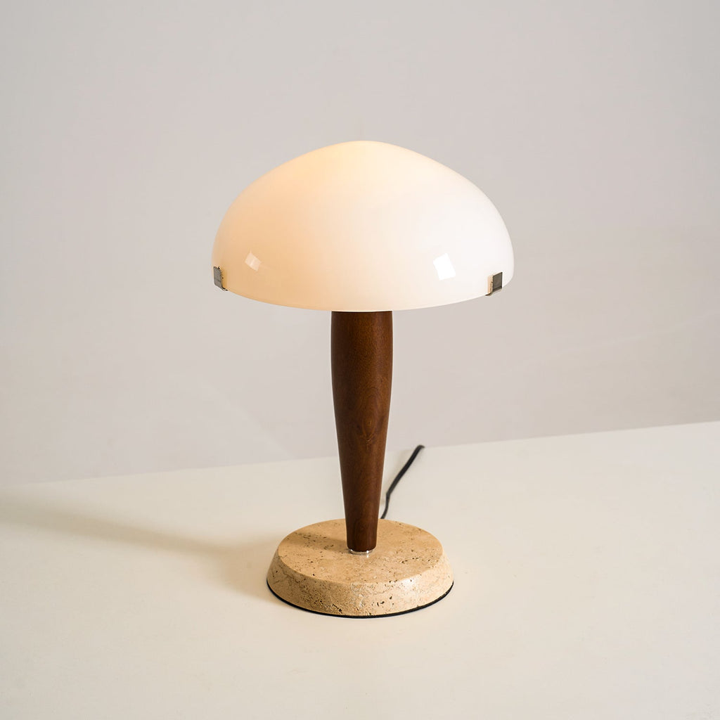 Lampe à poser moderne Magnar en Marbre Foncé noyer et blanc