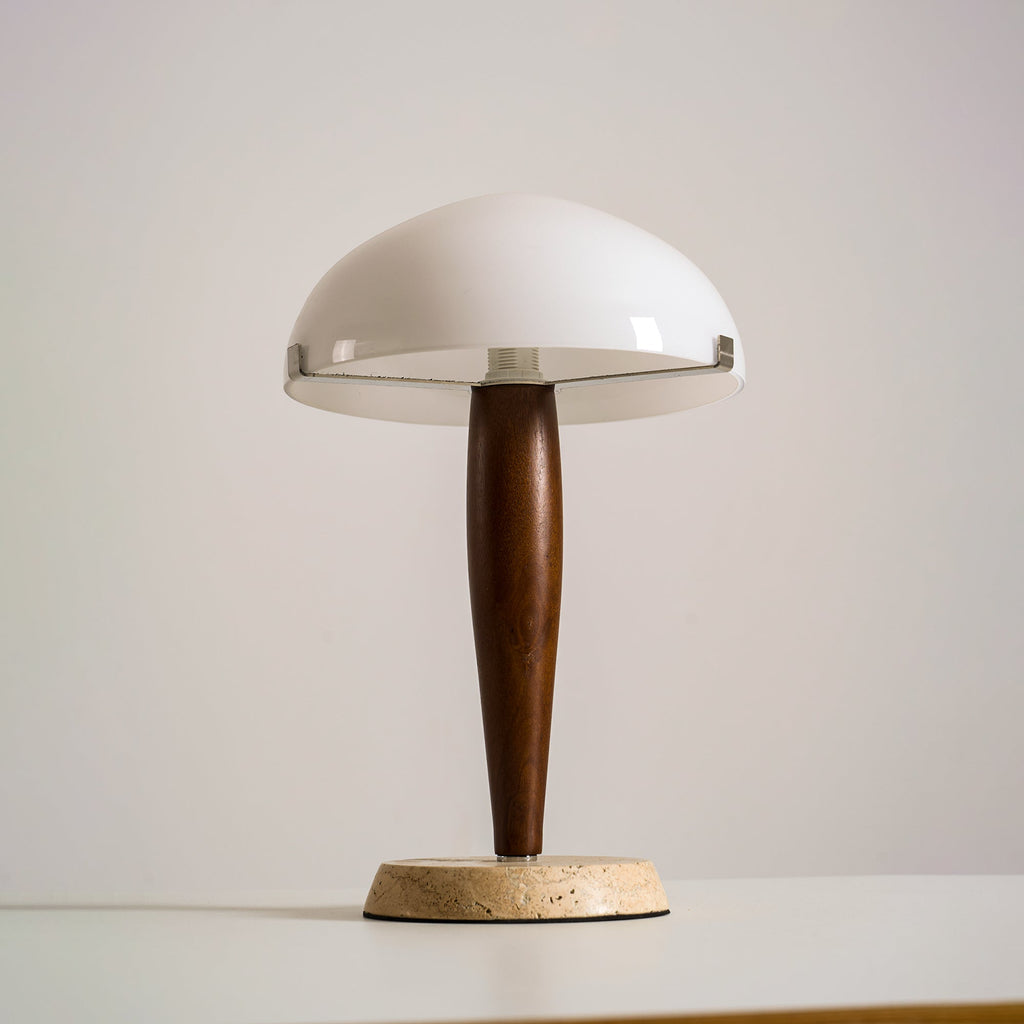 Lampe à poser moderne Magnar en Marbre Foncé noyer et blanc