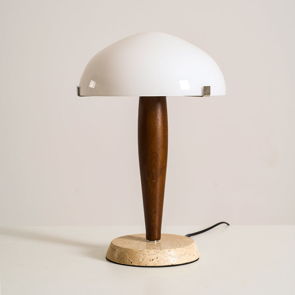 Lampe à poser moderne Magnar en Marbre Foncé noyer et blanc