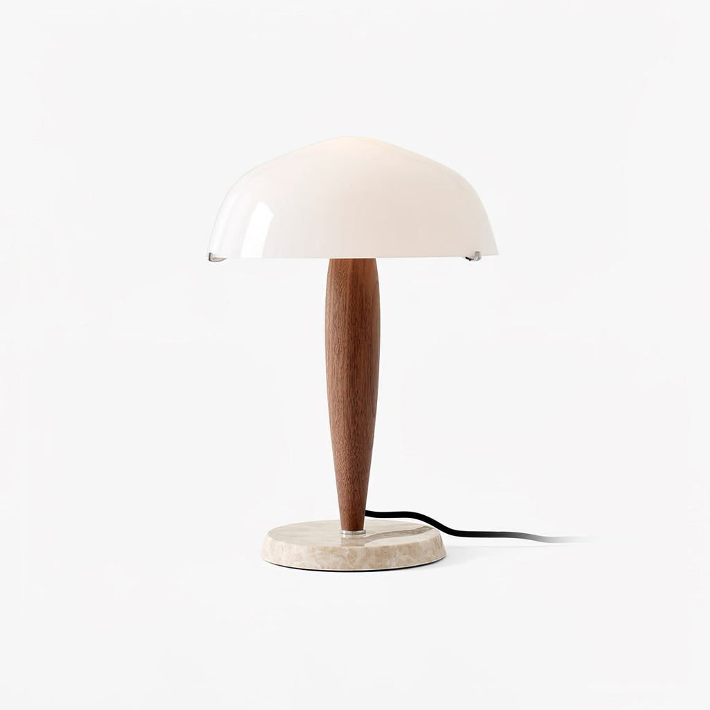Lampe à poser moderne Magnar en Marbre Foncé noyer et blanc