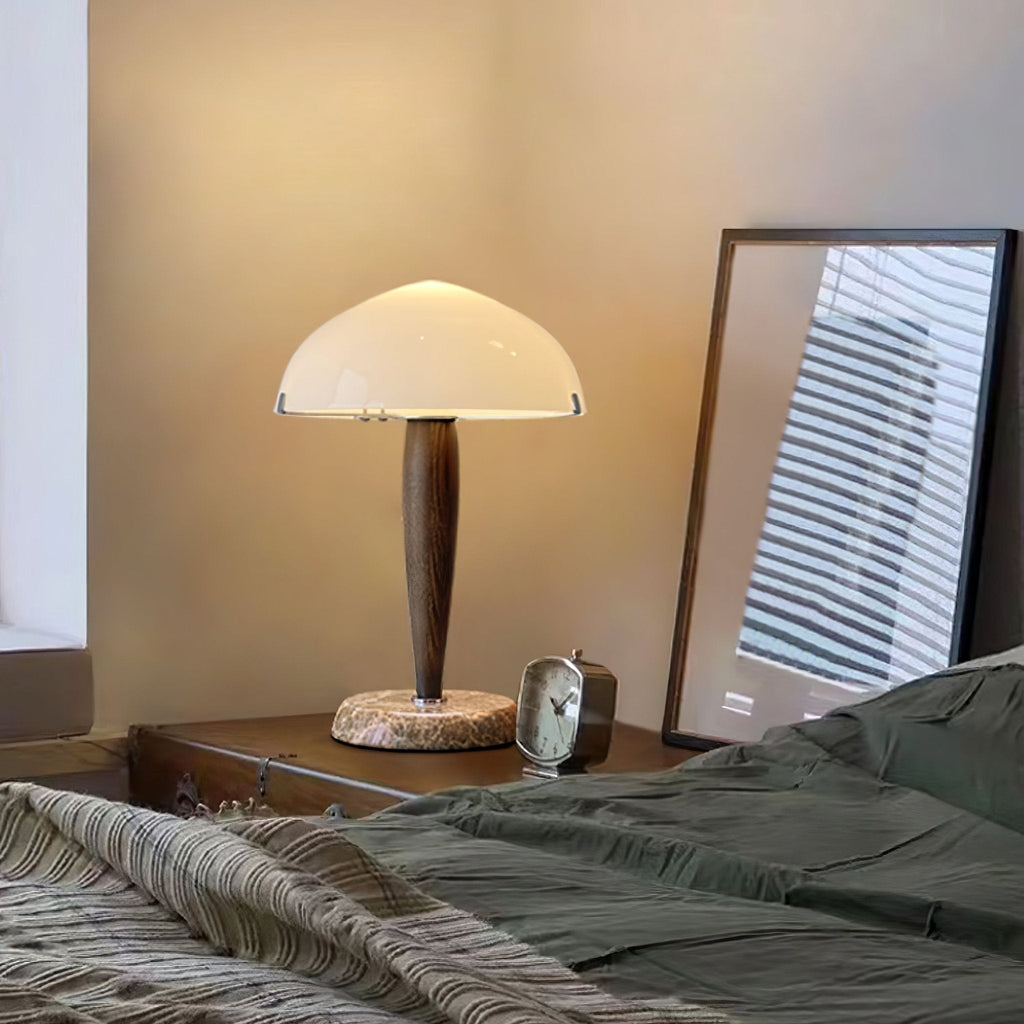 Lampe à poser moderne Magnar en Marbre Foncé noyer et blanc