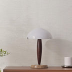 Lampe à poser moderne Magnar en Marbre Foncé noyer et blanc