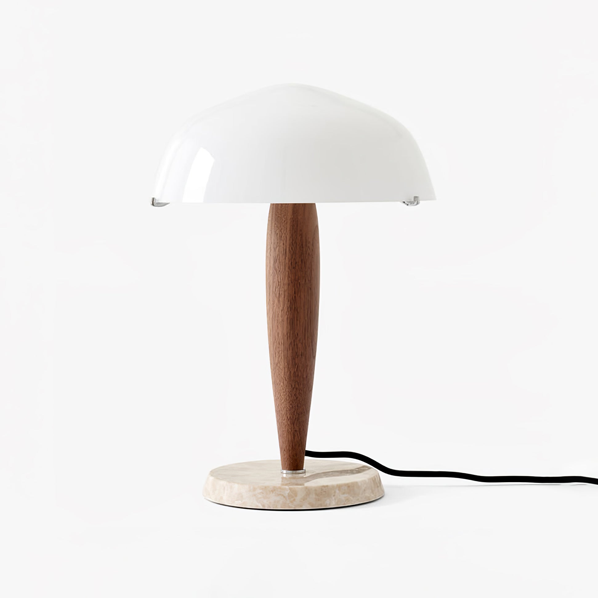 Lampe à poser moderne Magnar en Marbre Foncé noyer et blanc
