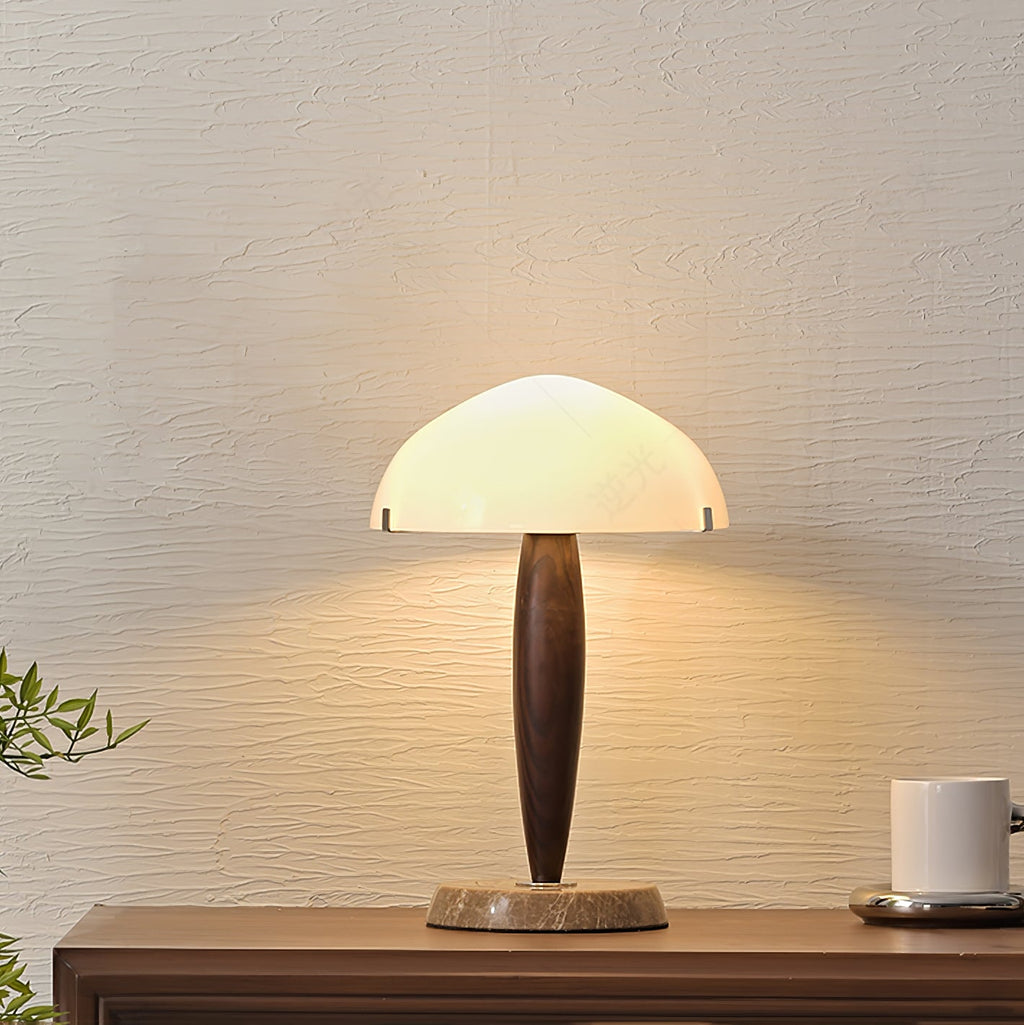 Lampe à poser moderne Magnar en Marbre Foncé noyer et blanc