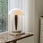 Lampe à poser moderne Magnar en Marbre Foncé noyer et blanc