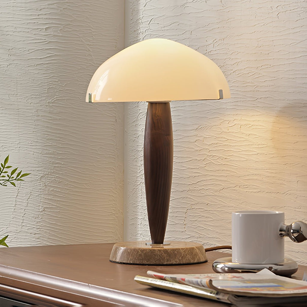 Lampe à poser moderne Magnar en Marbre Foncé noyer et blanc