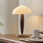 Lampe à poser moderne Magnar en Marbre Foncé noyer et blanc