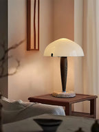 Lampe à poser moderne Magnar en Marbre Foncé noyer et blanc
