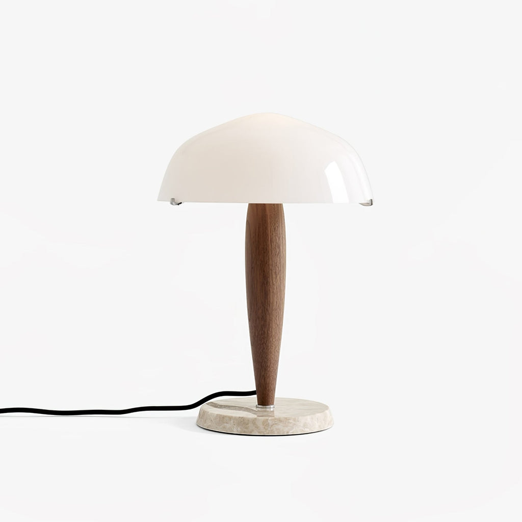 Lampe à poser moderne Magnar en Marbre Foncé noyer et blanc