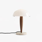 Lampe à poser moderne Magnar en Marbre Foncé noyer et blanc