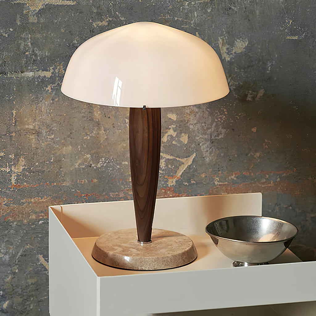 Lampe à poser moderne Magnar en Marbre Foncé noyer et blanc