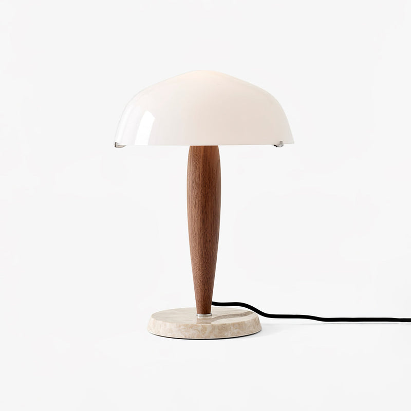 Lampe à poser moderne Magnar en Marbre Foncé noyer et blanc