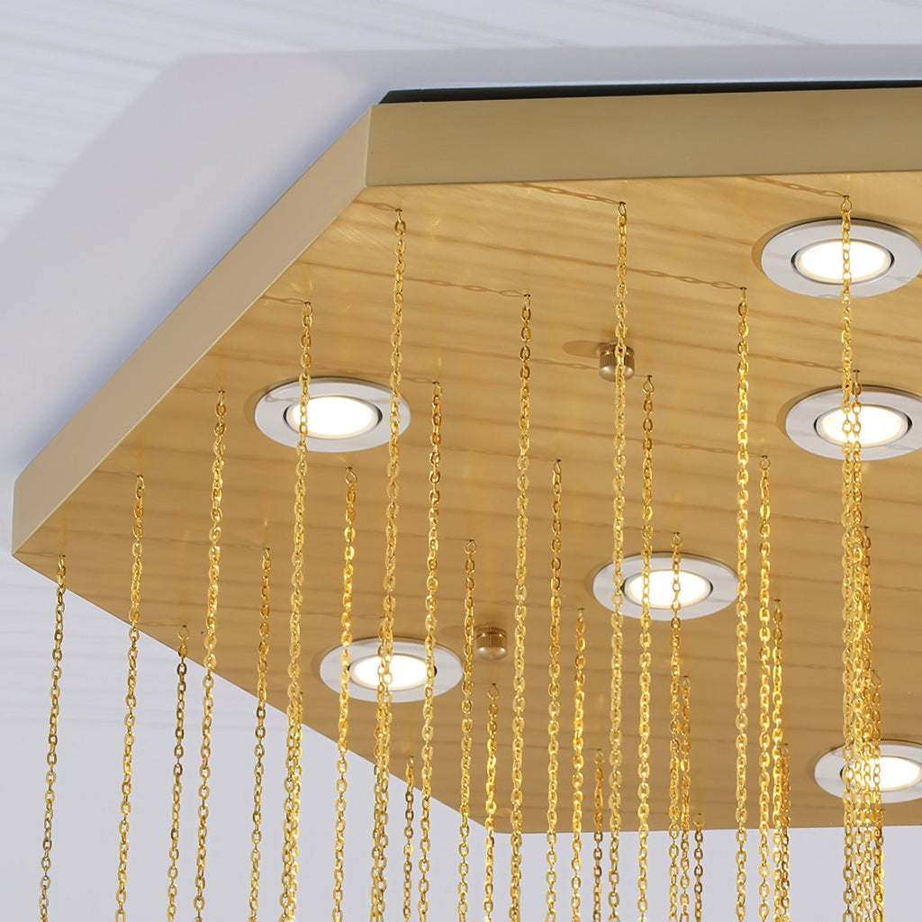 Lustre moderne Hlynur en Albâtre Or et blanc