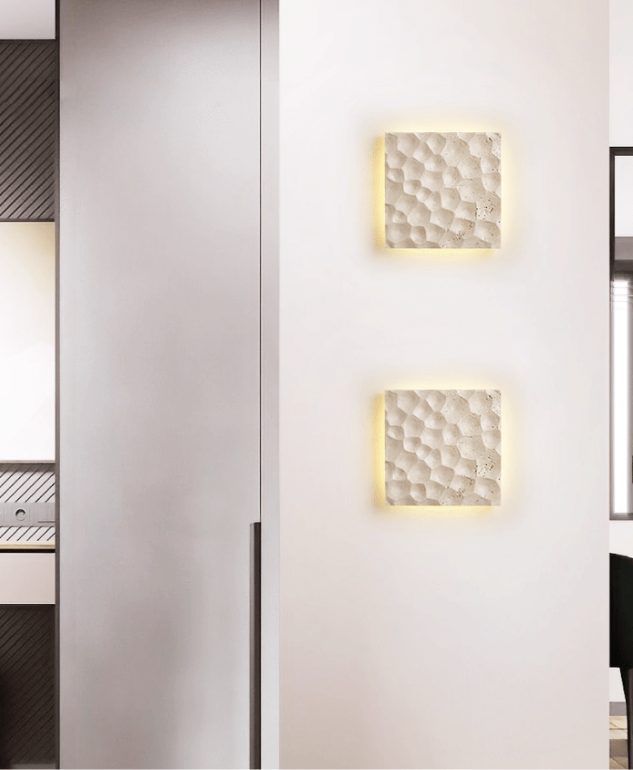 Applique murale moderne Skald en Travertin jaune