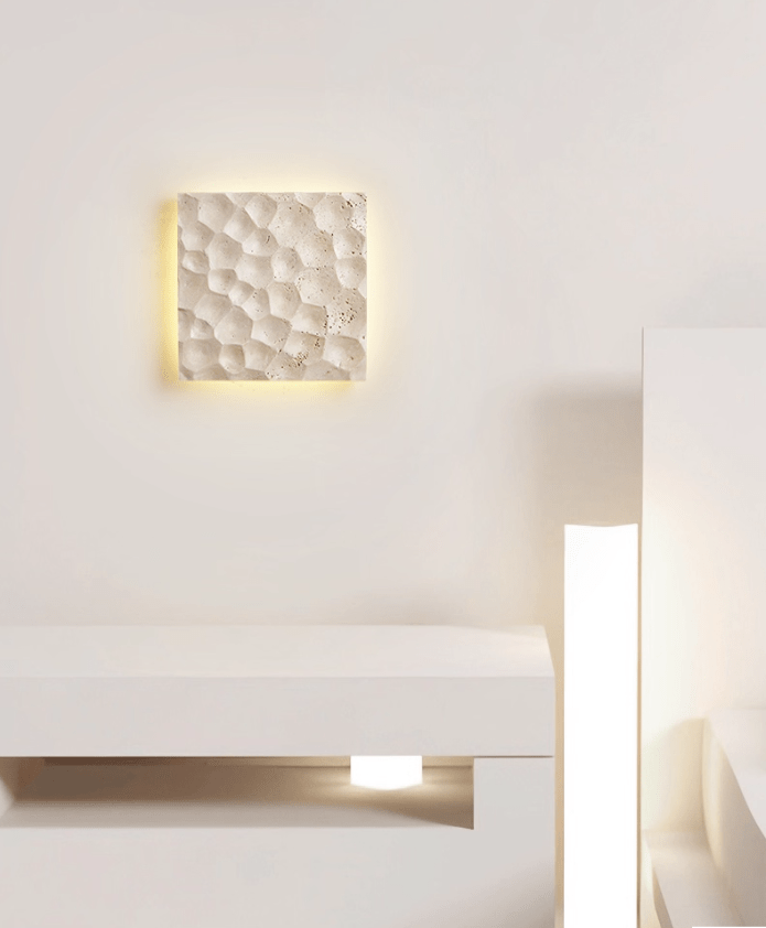 Applique murale moderne Skald en Travertin jaune
