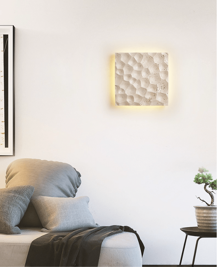 Applique murale moderne Skald en Travertin jaune