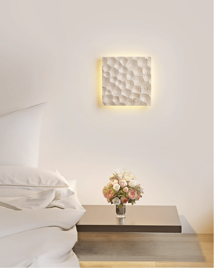 Applique murale moderne Skald en Travertin jaune