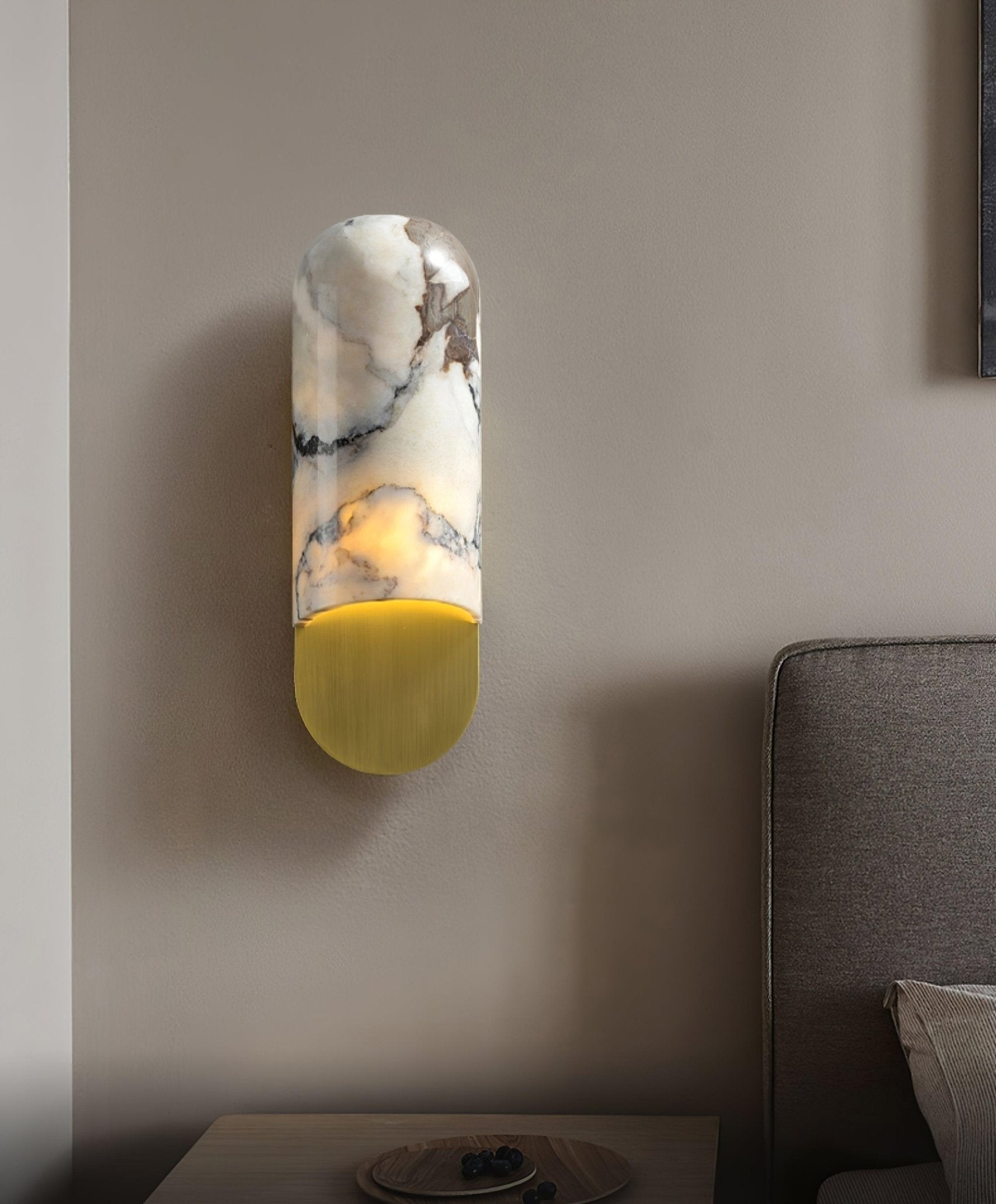 Applique murale moderne Zayne en Marbre Blanc et noir