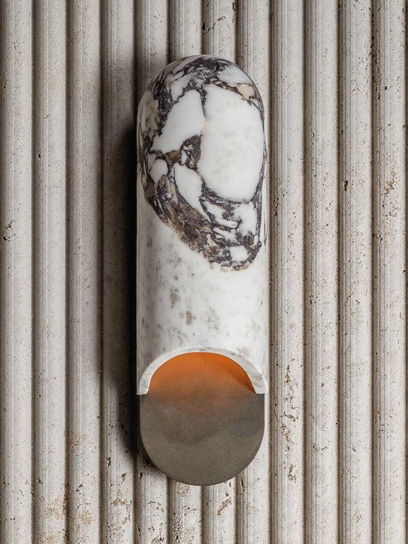 Applique murale moderne Zayne en Marbre Blanc et doré